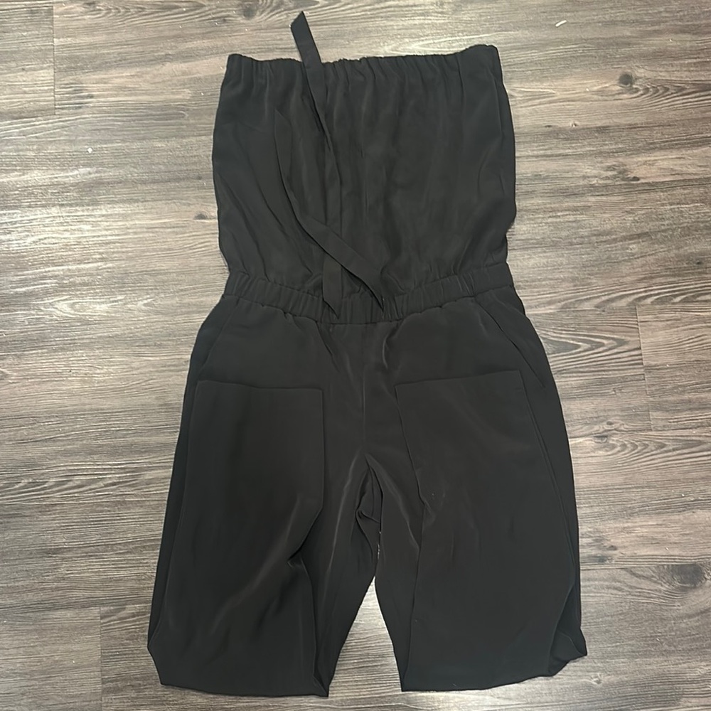 Loft Elegant Strapless Black Jumpsuit Size Medium
